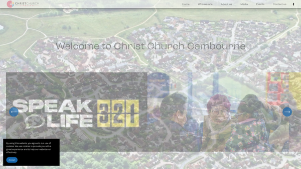 Screenshot of the Christ Church Cambourne website