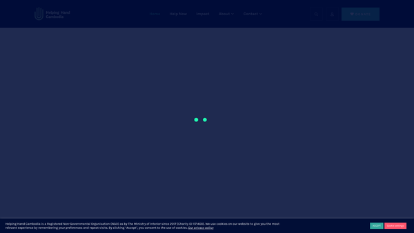 Screenshot of the Helping Hand Cambodia website