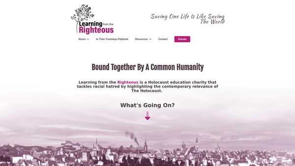 Screenshot of the Learning From The Righteous website