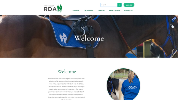 Screenshot of the Mid Sussex Riding For The Disabled Association website