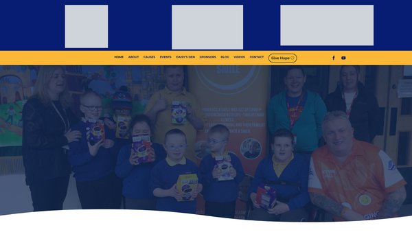 Screenshot of the Bringing Back A Smile website