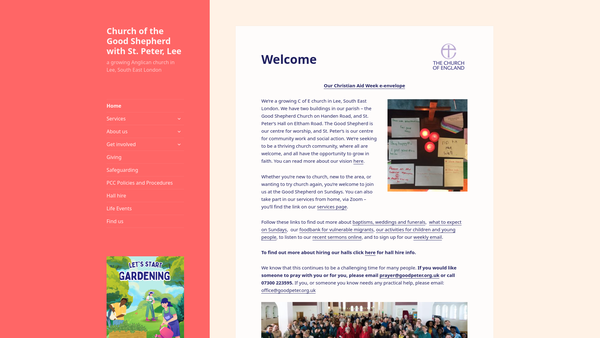 Screenshot of the The Parochial Church Council Of The Ecclesiastical Parish Of Good Shepherd With St. Peter, Lee website