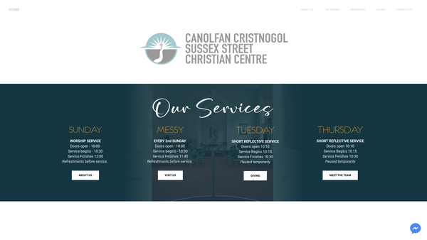 Screenshot of the Sussex Street Christian Centre website