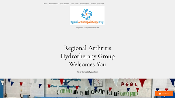 Screenshot of the Romsey Arthritis Hydrotherapy Group website