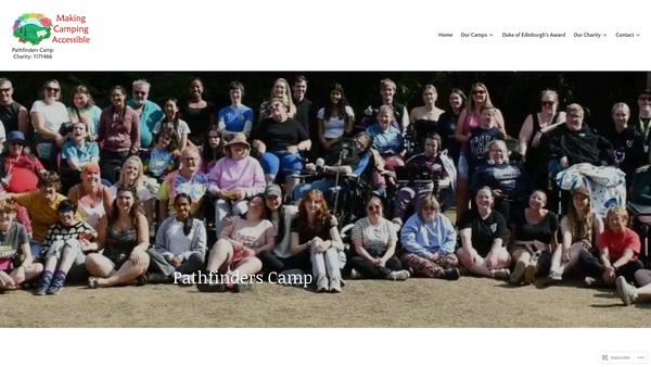 Screenshot of the Pathfinders Camp (Woodlarks) website