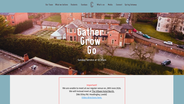Screenshot of the Christ Church Central Leeds website