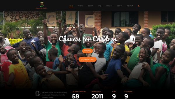 Screenshot of the Chances For Children UK website