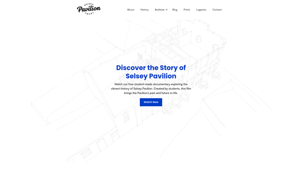 Screenshot of the Selsey Pavilion Trust website