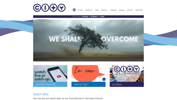 Screenshot of the City Church Birmingham website