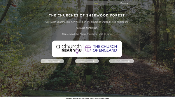 Screenshot of the The Parochial Church Council Of The Ecclesiastical Parish Of St Mary Edwinstowe website