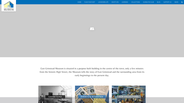 Screenshot of the East Grinstead Museum website