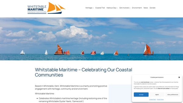 Screenshot of the Whitstable Maritime Ltd website