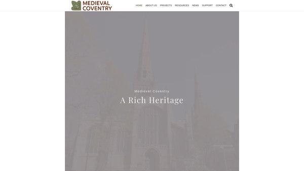Screenshot of the Medieval Coventry website