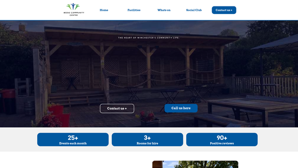 Screenshot of the Weeke Community Centre website