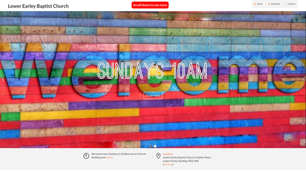 Screenshot of the Lower Earley Baptist Church website
