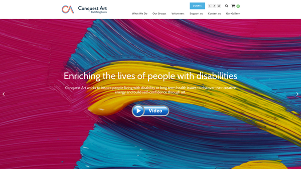 Screenshot of the Conquest Art CIO website