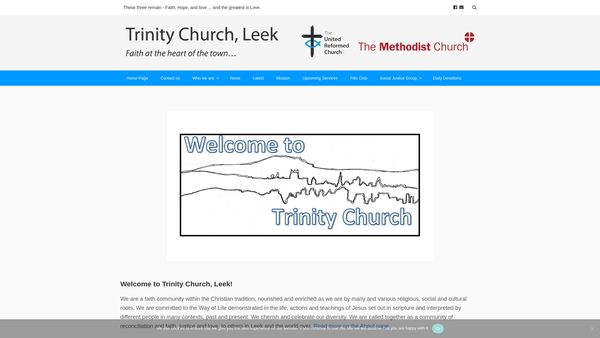 Screenshot of the Trinity Church, Leek website