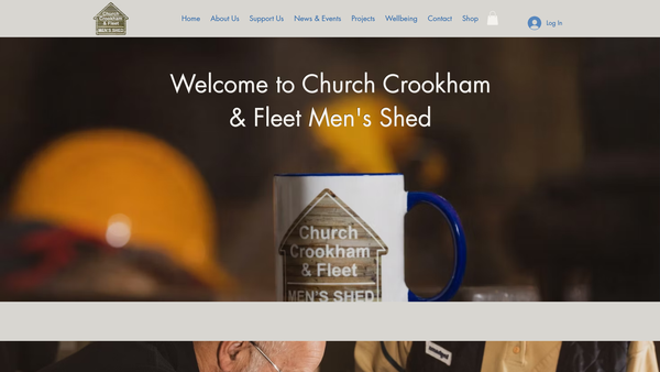 Screenshot of the Church Crookham And Fleet Mens Shed website