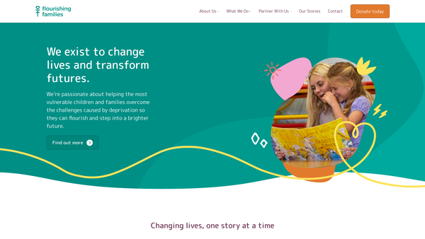 Screenshot of the Flourishing Families Leeds website
