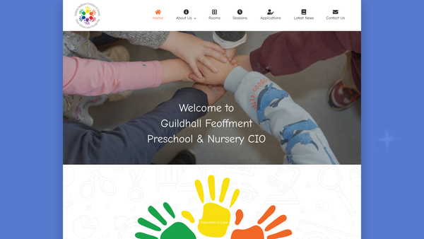 Screenshot of the Guildhall Feoffment Preschool & Nursery website