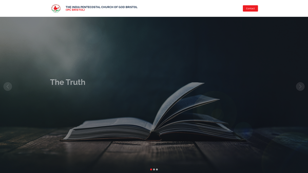 Screenshot of the India Pentecostal Church Of God Bristol website