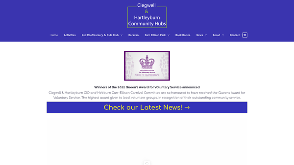 Screenshot of the Clegwell And Hartleyburn Community Hub (CIO) website