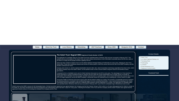 Screenshot of the The Gelert Trust website