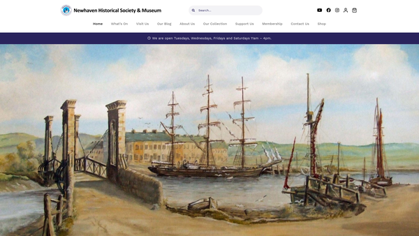 Screenshot of the Newhaven Historical Society website