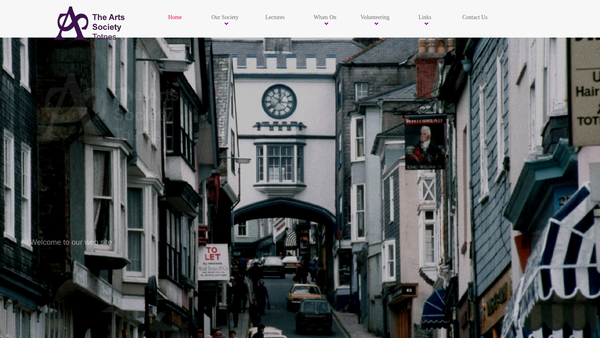 Screenshot of the The Arts Society Totnes website