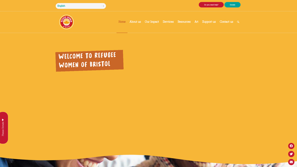 Screenshot of the Refugee Women Of Bristol website