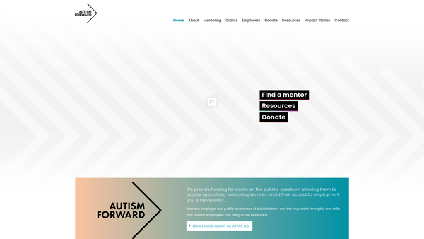 Screenshot of the Autism Forward CIO website