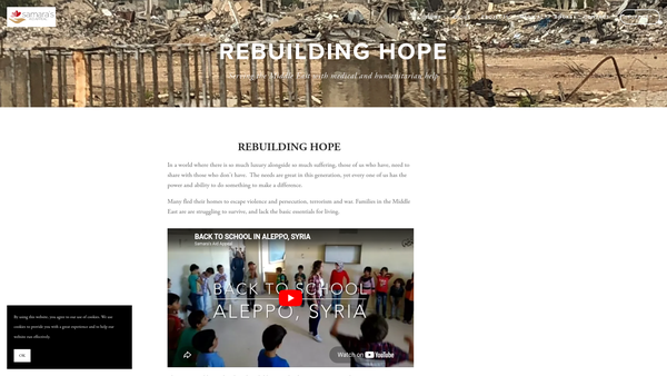 Screenshot of the Samara's Aid Appeal website