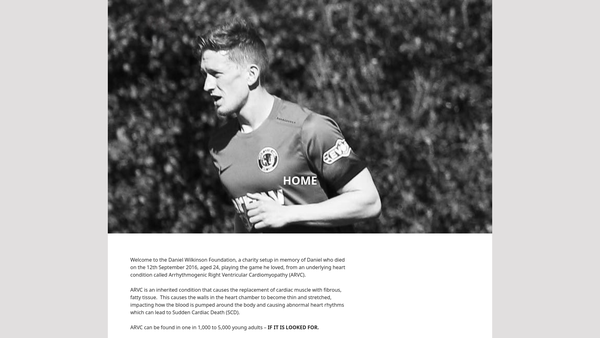 Screenshot of the The Daniel Wilkinson Foundation website