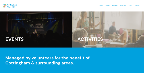 Screenshot of the Cottingham Village Trust website