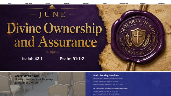 Screenshot of the The Redeemed Christian Church Of God Living Water Parish, Stoke-On-Trent website