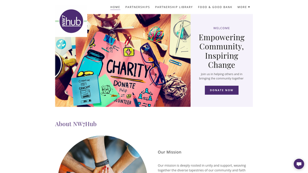 Screenshot of the Nw7 Hub website