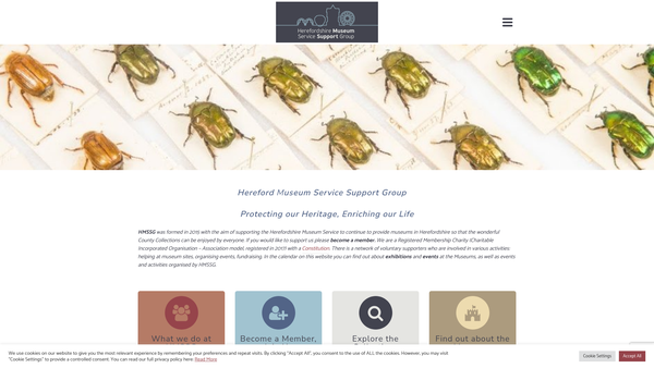 Screenshot of the Herefordshire Museum Service Support Group website