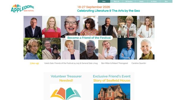 Screenshot of the The Appledore Book Festival website
