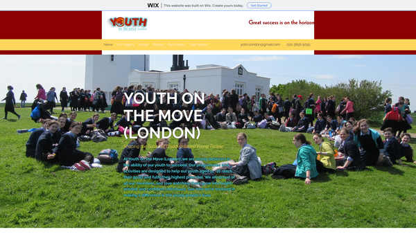 Screenshot of the Youth On The Move (London) website