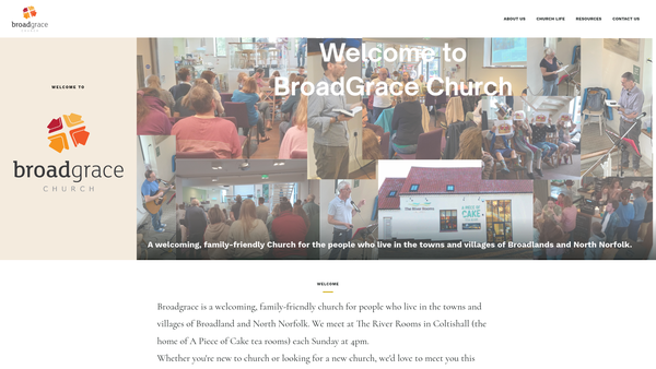 Screenshot of the Broadgrace website