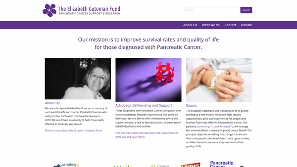 Screenshot of the The Elizabeth Coteman Fund website