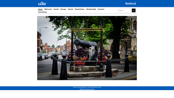 Screenshot of the Retford U3A website