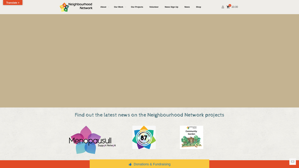 Screenshot of the Neighbourhood Network (Humberside) CIO website