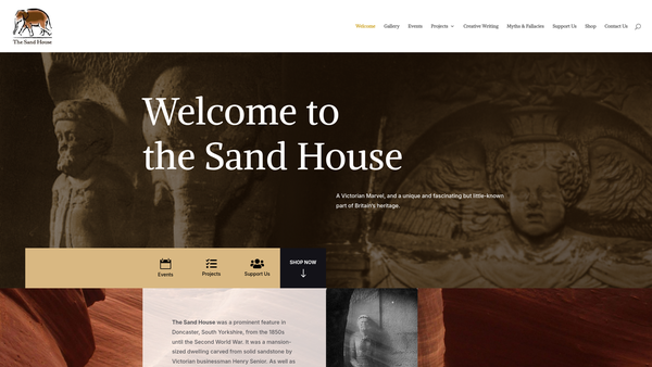 Screenshot of the The Sand House Charity website