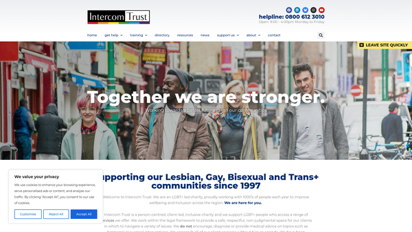 Screenshot of the Intercom website