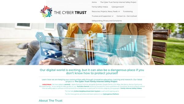 Screenshot of the The Cyber Trust website
