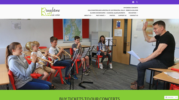 Screenshot of the Poole Society For Young Musicians website