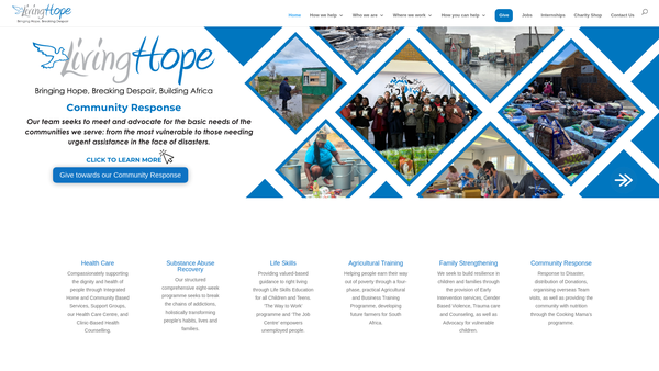 Screenshot of the Living Hope website