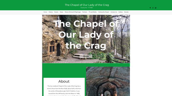 Screenshot of the The Chapel Of Our Lady Of The Crag Trust website