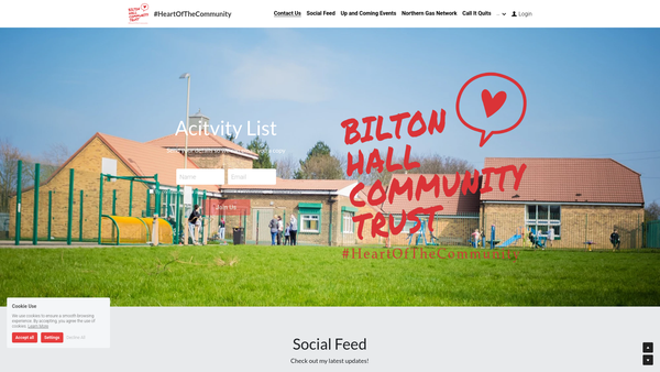 Screenshot of the Bilton Hall Community Trust website